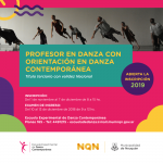 Inscripciones abiertas para ingresar a la carrera de  Profesorado de Danza con orientación en Danza Contemporánea
