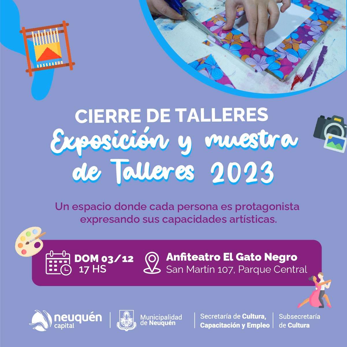 Se invita a la muestra de cierre de los talleres culturales que será este domingo en el Anfiteatro Gato Negro thumbnail