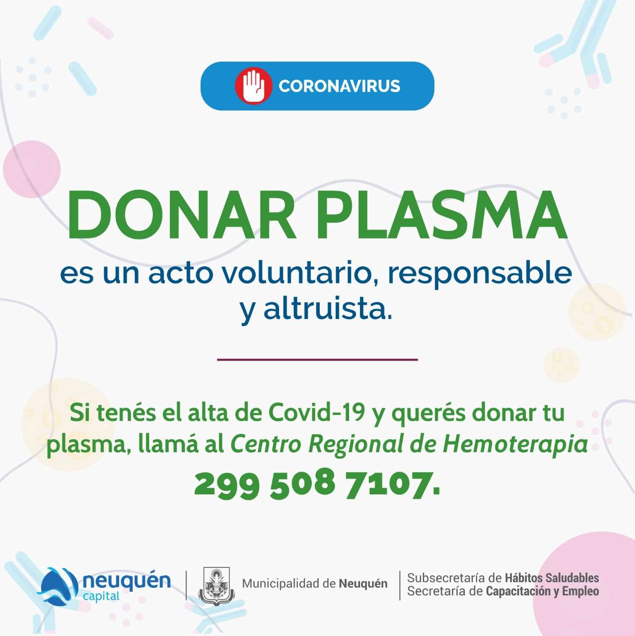 Donar plasma es un acto voluntario, responsable y altruista.