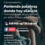 Conversatorio sobre Prevención del Abuso Sexual en Niños, Niñas y Adolescentes.